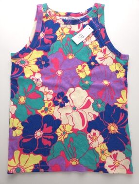 Gap Kids Floral Print Ribbed High Neck Tank Top size XXL (14-16)